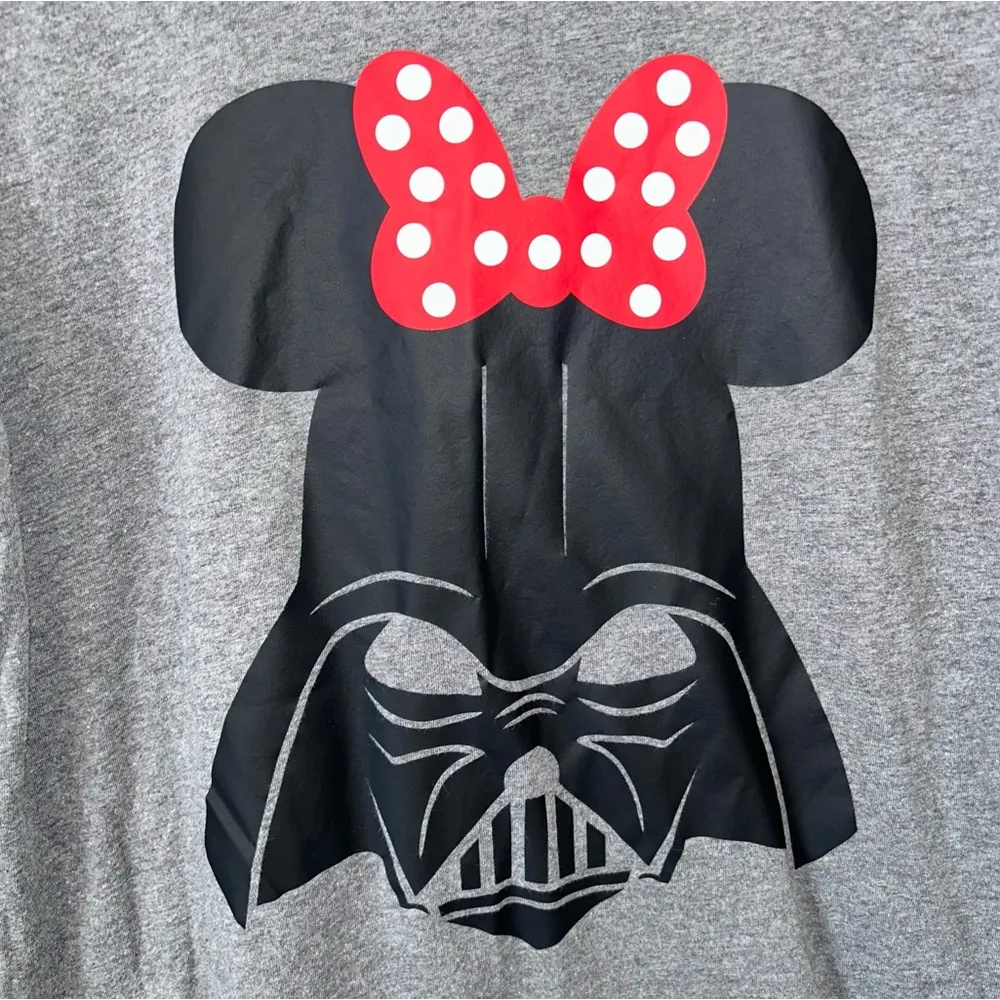 Gray Disney Star Wars Darth Vader Minnie Mouse Design Top Women’s Medium Shirt! - Image 3