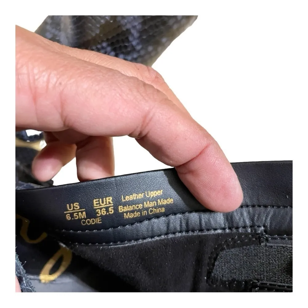 Sam Edelman Womens CODIE
leather Navy Ankle Boots Shoes 6.5M snake print - Image 14