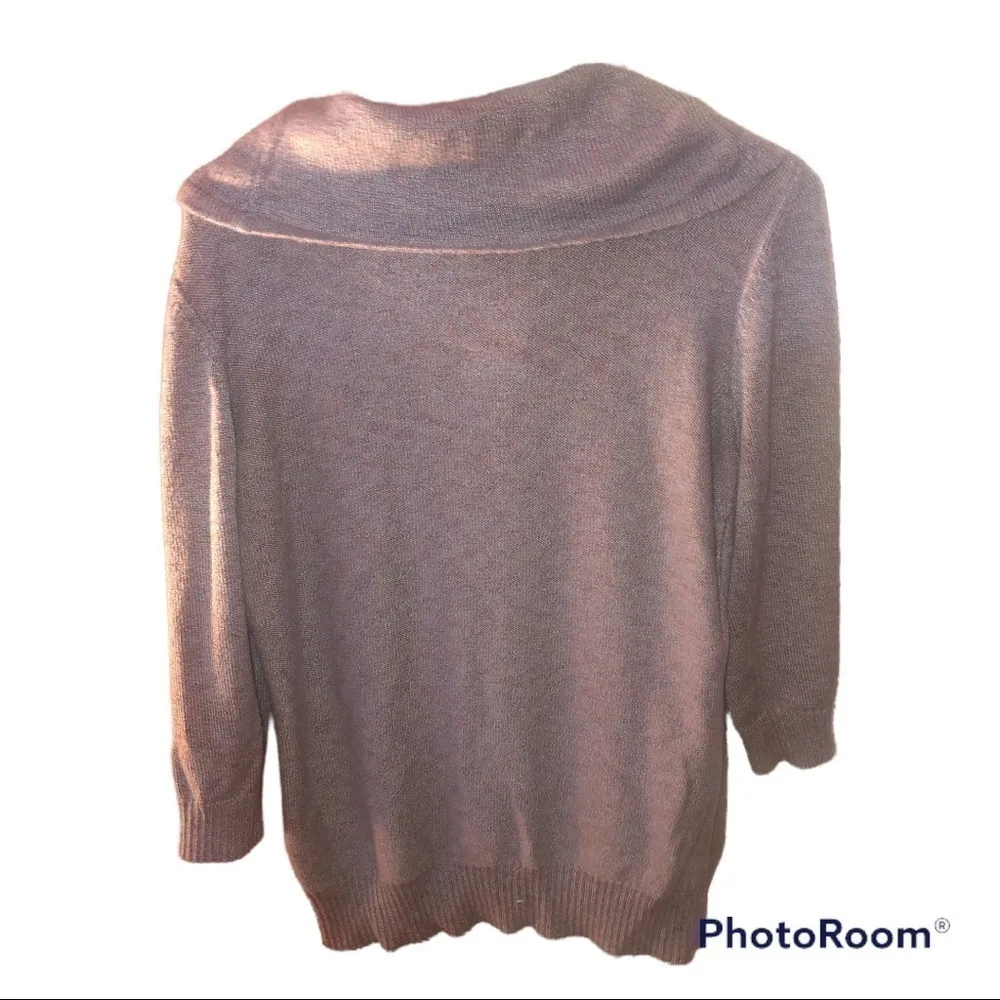 CATO Fashions Brand Purple/Gray Cowl Neck Sweater - Image 4