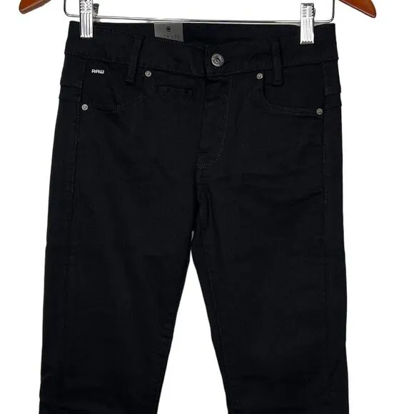 G-Star Raw D-Staq Mid Rise Skinny Super Stretch Jeans Black‎ Size 24 NWT - Image 10