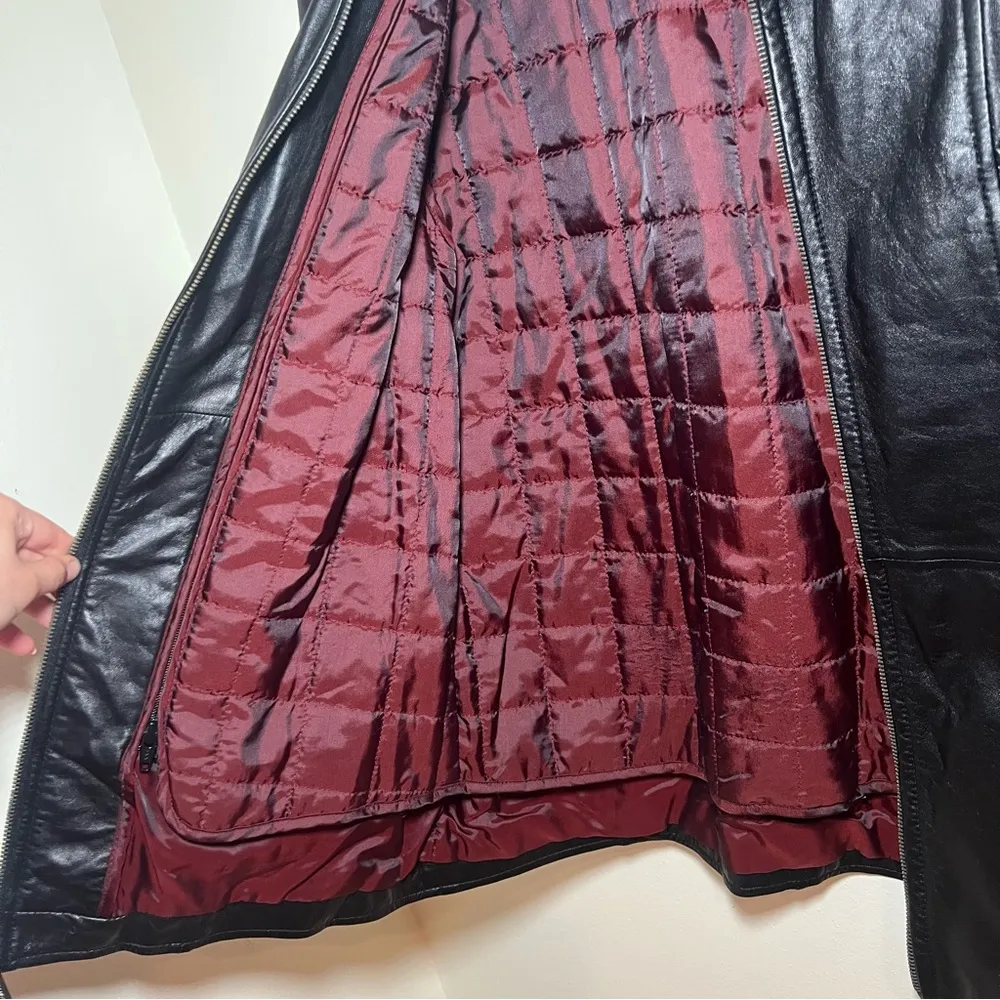 NWOT Vintage Pelle Wilson’s Leather Belted Insulated Black Leather Jacket M Size M - Image 4