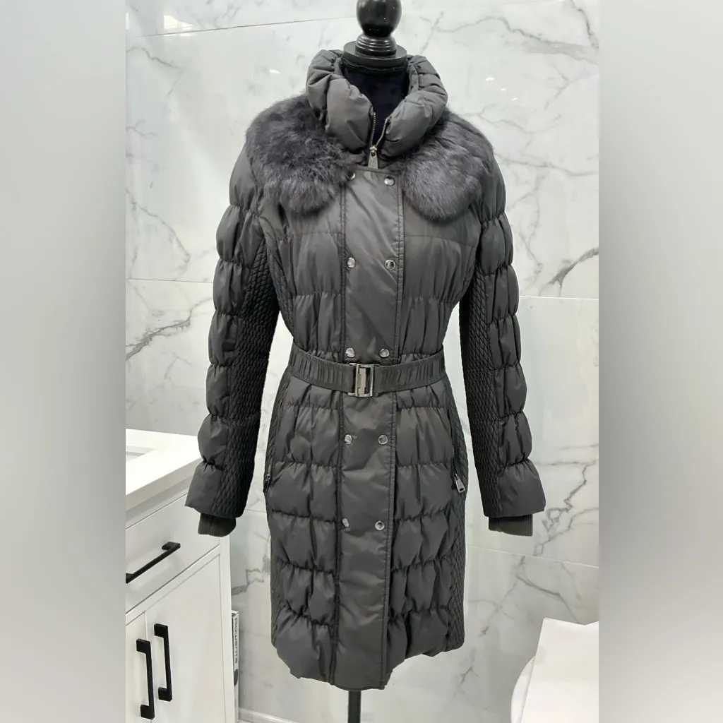 Nice comfy real fur collar coat ❄️❄️❄️ Gray Size M - Image 8