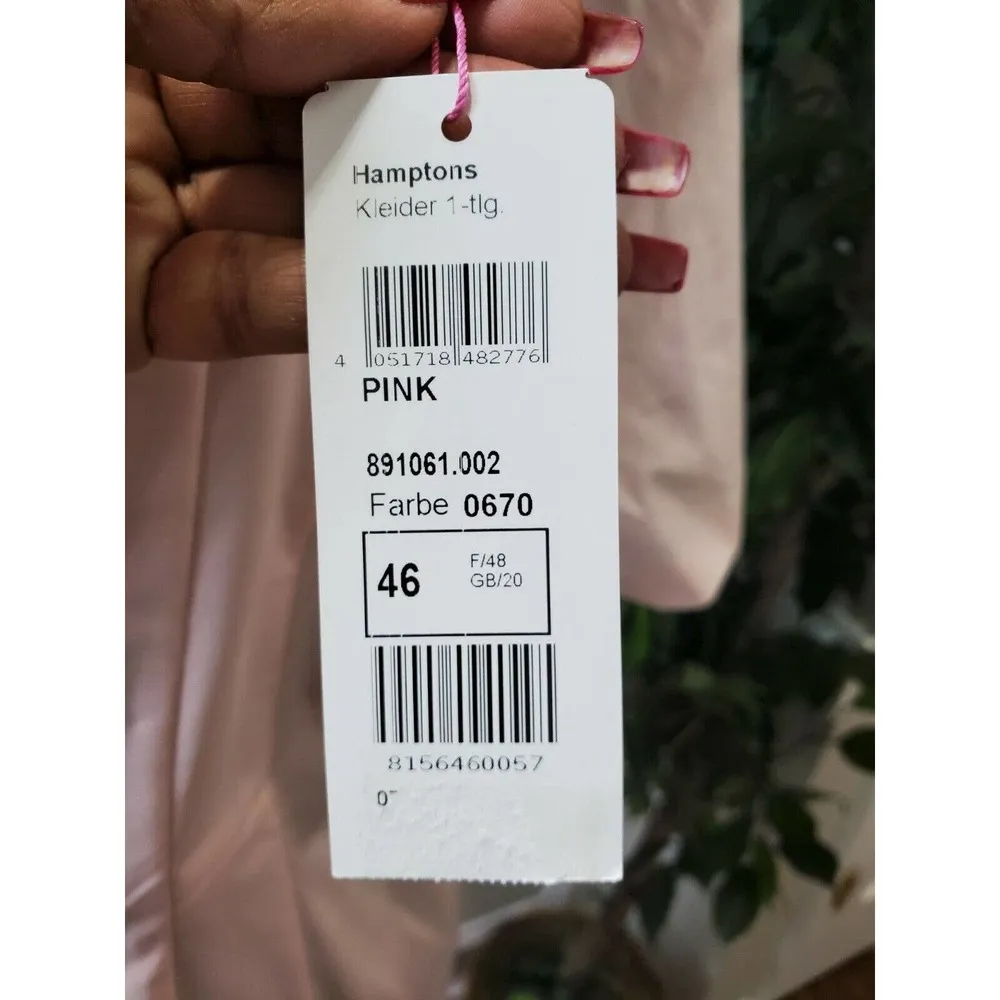 Bloomingdale's Basler Women's Pink Round Neck Short Sleeve Knee Length Dress Size undefined - Image 9