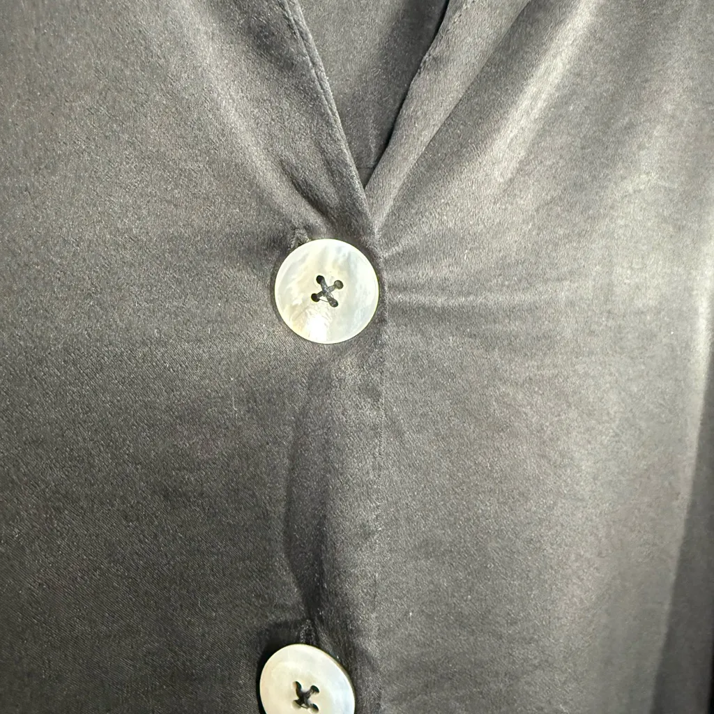 Lunya Washable Silk Long Sleeve Top Size Small Black - Image 7