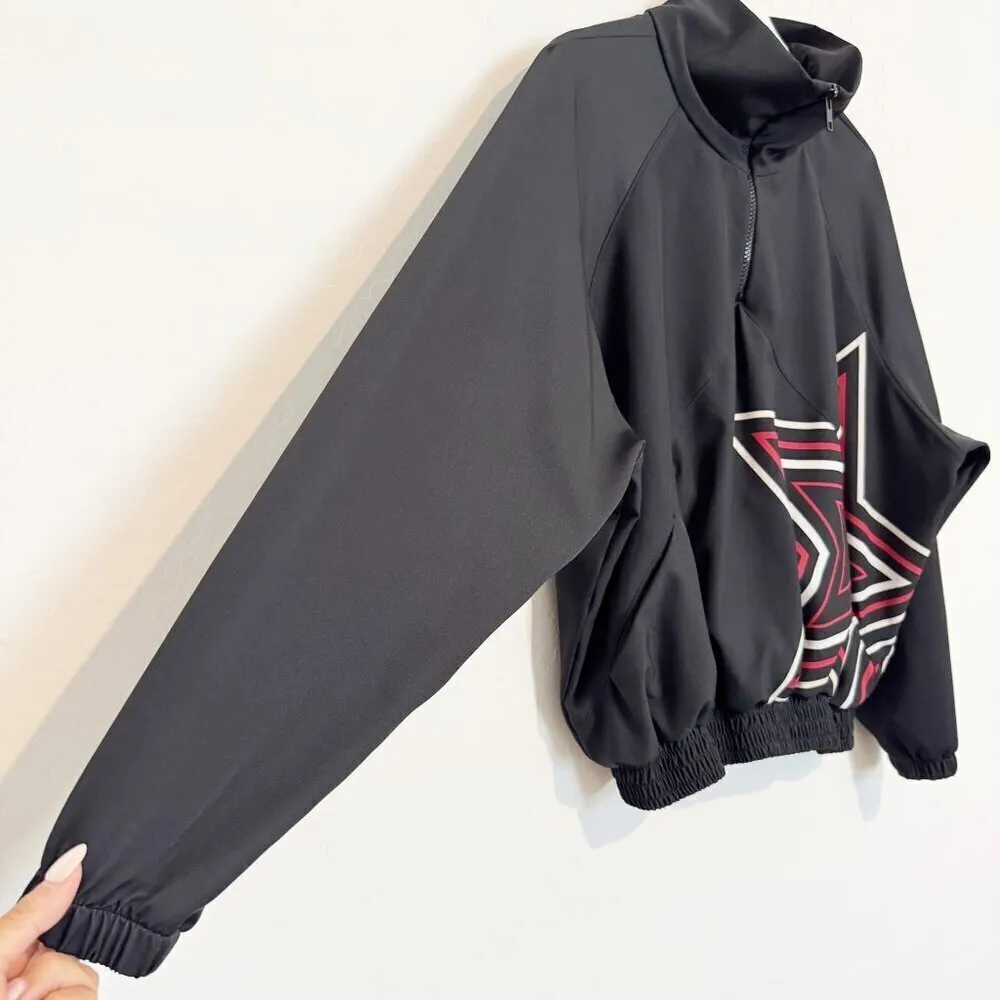 Goldsheep Star Athletic Windbreaker Jacket in Black Made in USA Size Small‎ - Image 7