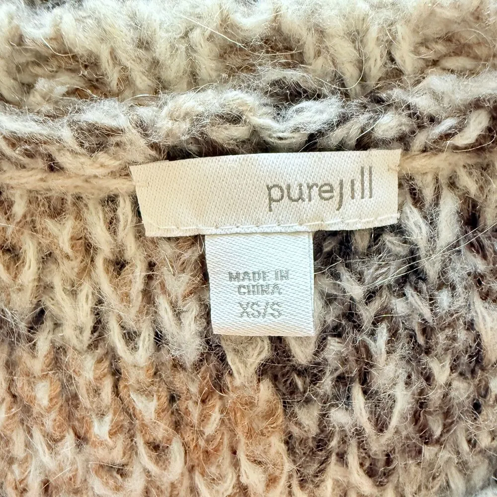 J Jill Oversized Sleeveless Boxy Knit Relaxed Lagenlook Comfy Sweater Vest XS/S Brown Size undefined - Image 4