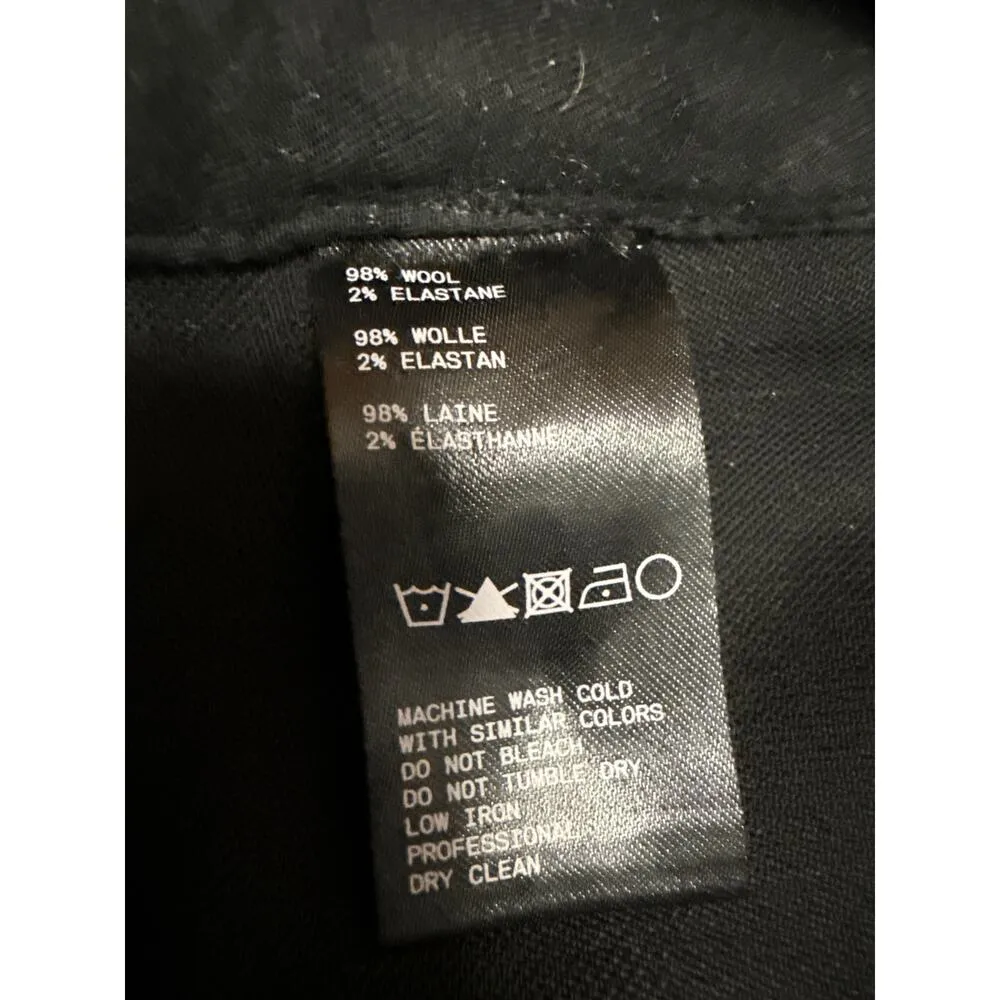 Away Women's Black Wool Straight Tapered High Waist Trousers Dress Pants Size 0 - Image 5