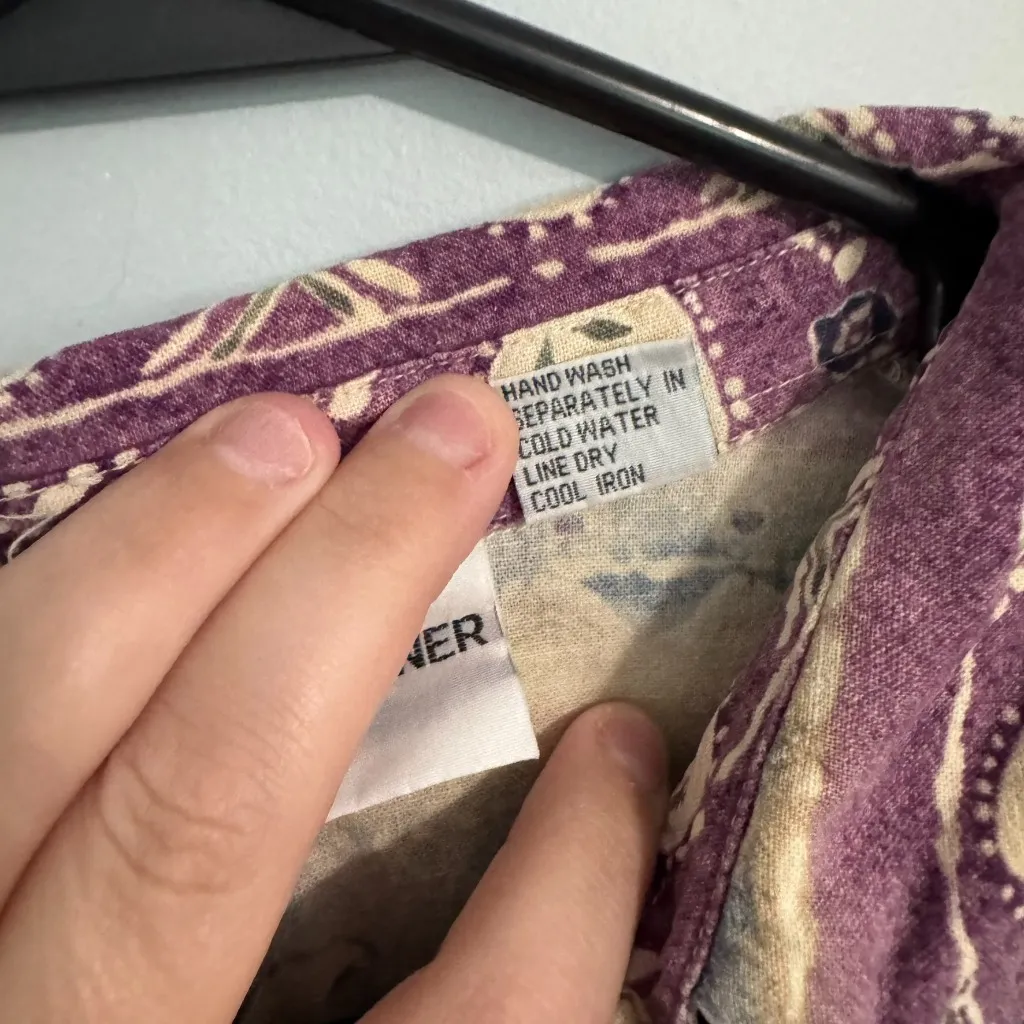 Vintage Alfred Dunner 90s Mom Paisley Silk Button Down Shirt Women's Size 14 - Image 5