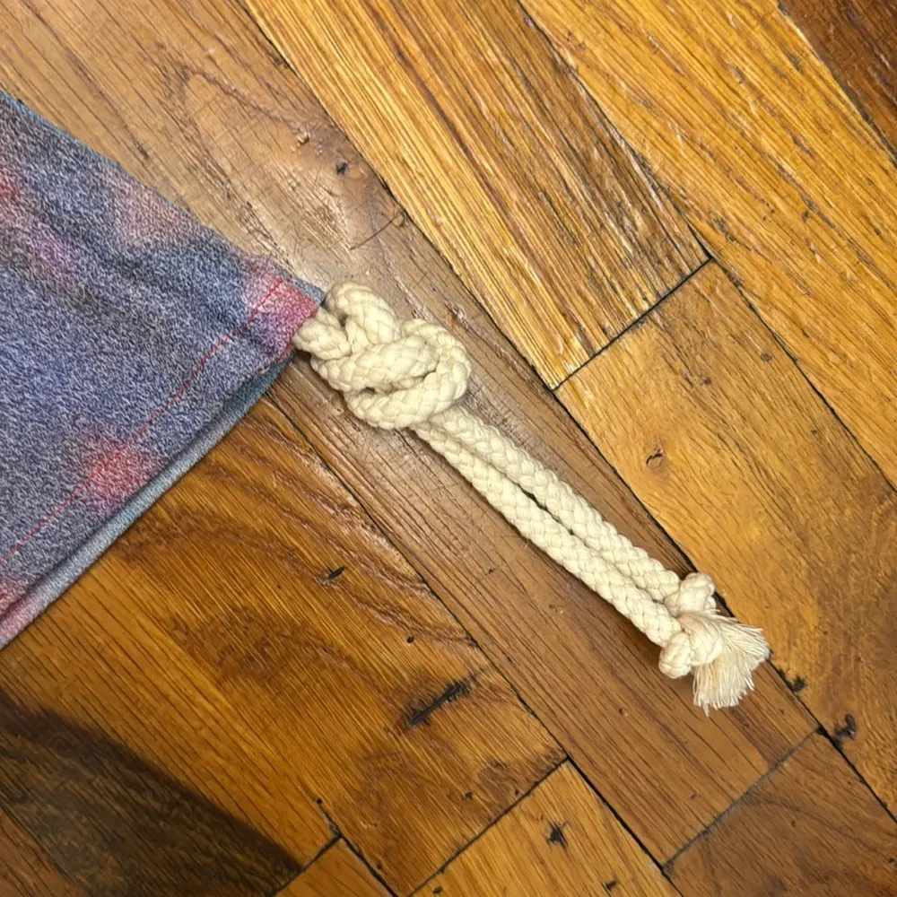 Fiorucci Blue Pink Tie Front Mini Skirt - Image 3