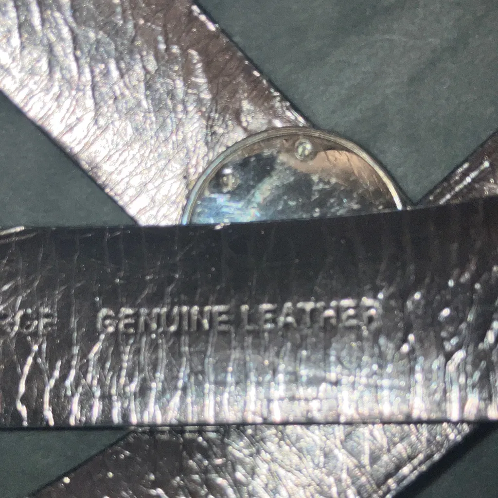 Michael Kors Black Belt with Silver Buckle - Image 2