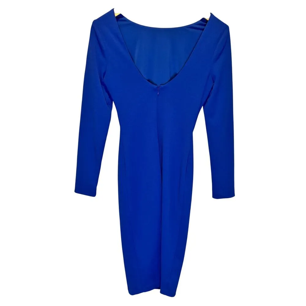 Dress the Population Emery Long Puffed Shoulder Sleeve High Neck Sheath Dress XS - Image 4