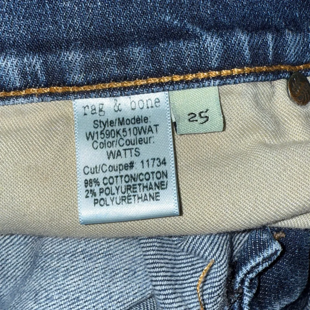 Rag & Bone Women’s Sz 25 the Dre Boyfriend Jeans in watts color - Image 6