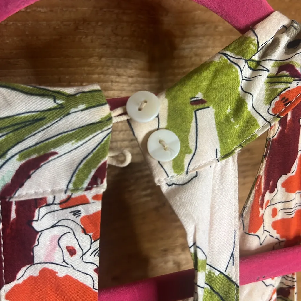 Abel the Label Anthropologie Maxi Halter Tie Back Floral Orchid Vienna Dress M - Image 10