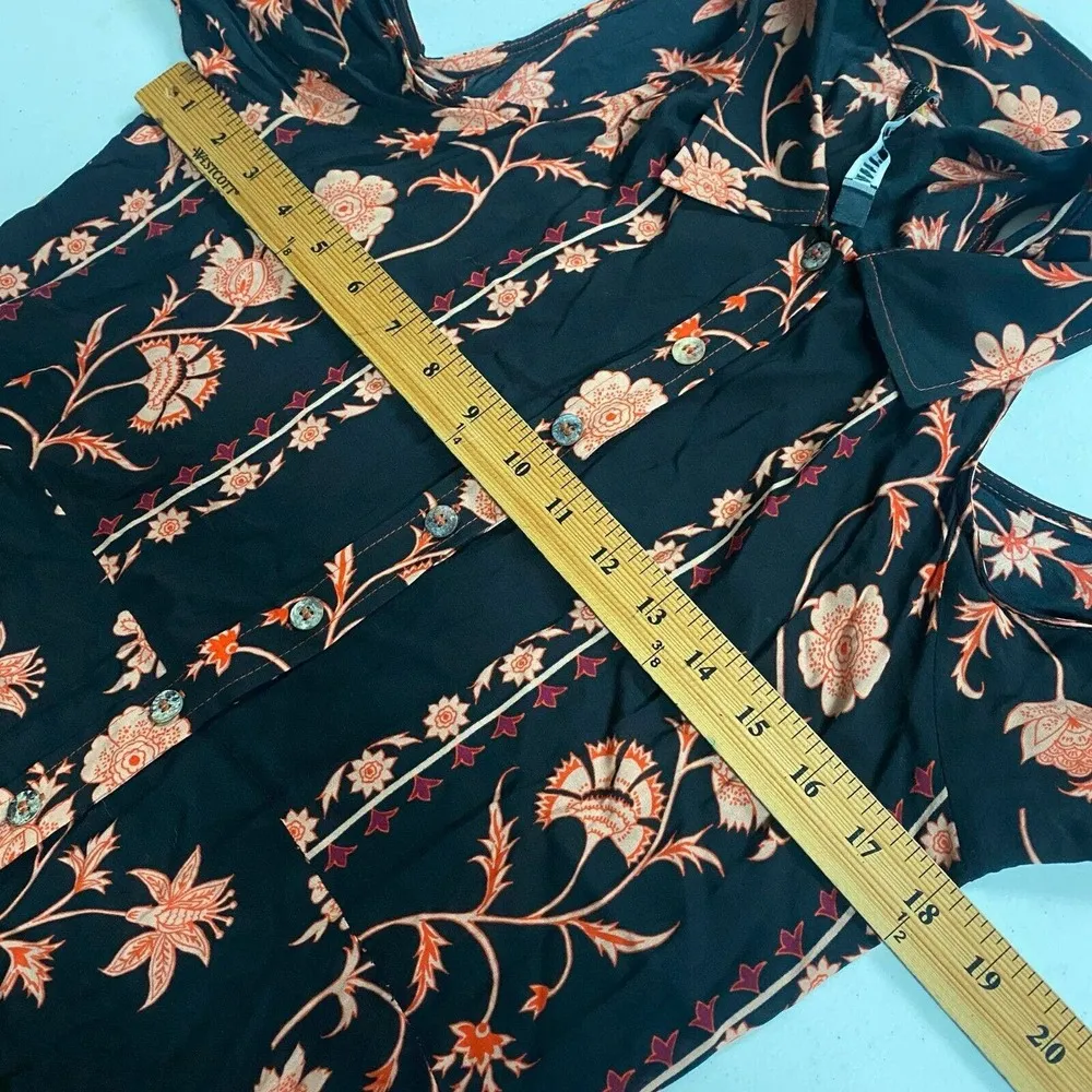 plenty by Tracy Reese women's floral button down cold shoulder dress size M - Image 6