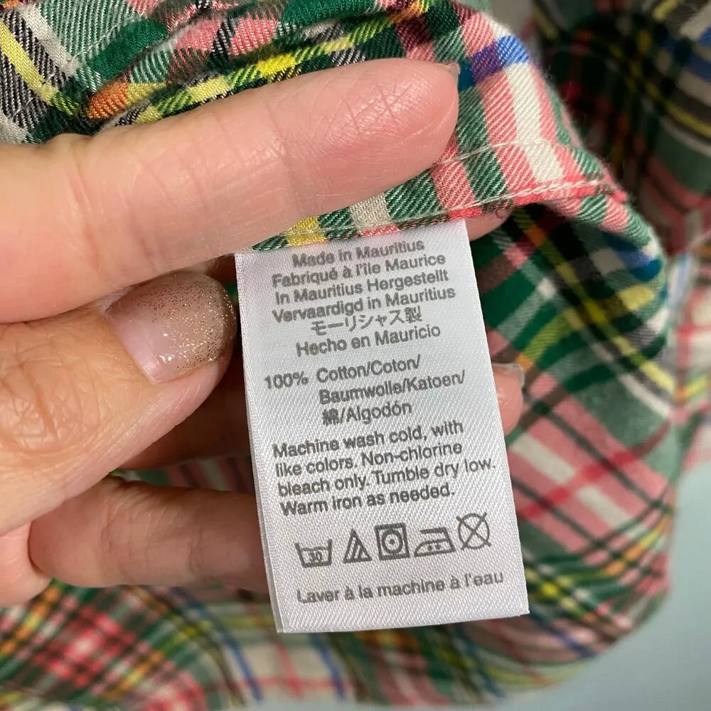 J. Crew Always Women Multicolor Tartan Plaid Flannel Classic Boy Shirt Sz 2 NWT - Image 7