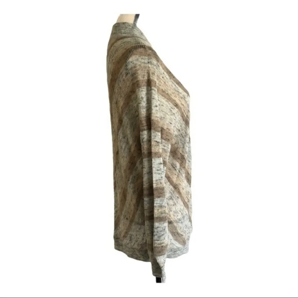 Hinge Stripe Lightweight Open Knit Cardigan Size S - Image 2