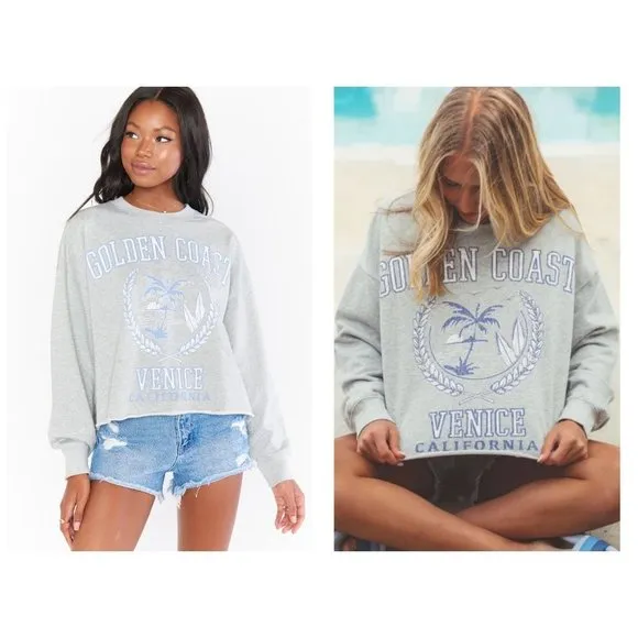 💕SHOW ME YOUR MUMU💕 Snooze Sweatshirt ~ Golden Coast Graphic Venice CA L NWT - Image 2