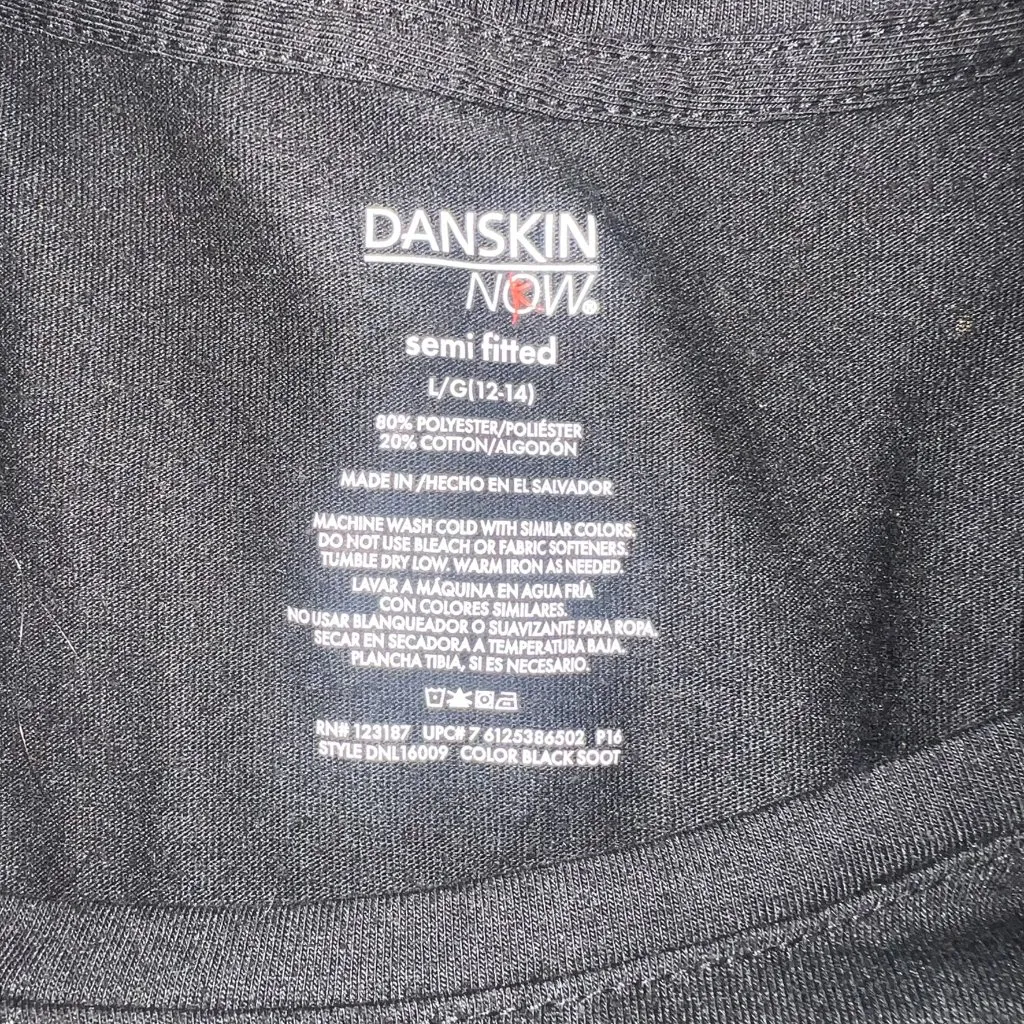 Women’s Black Semi Fitted Active T-Shirt Basic Workout Top Danskin L - Image 6