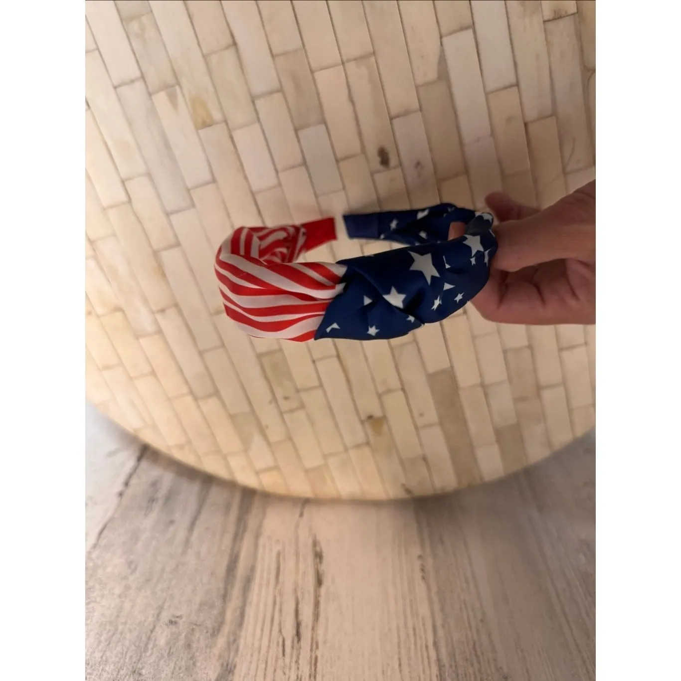 Patriotic Red White & Blue Twisted Headband | USA Stars & Stripes Hair Accessory - Image 4