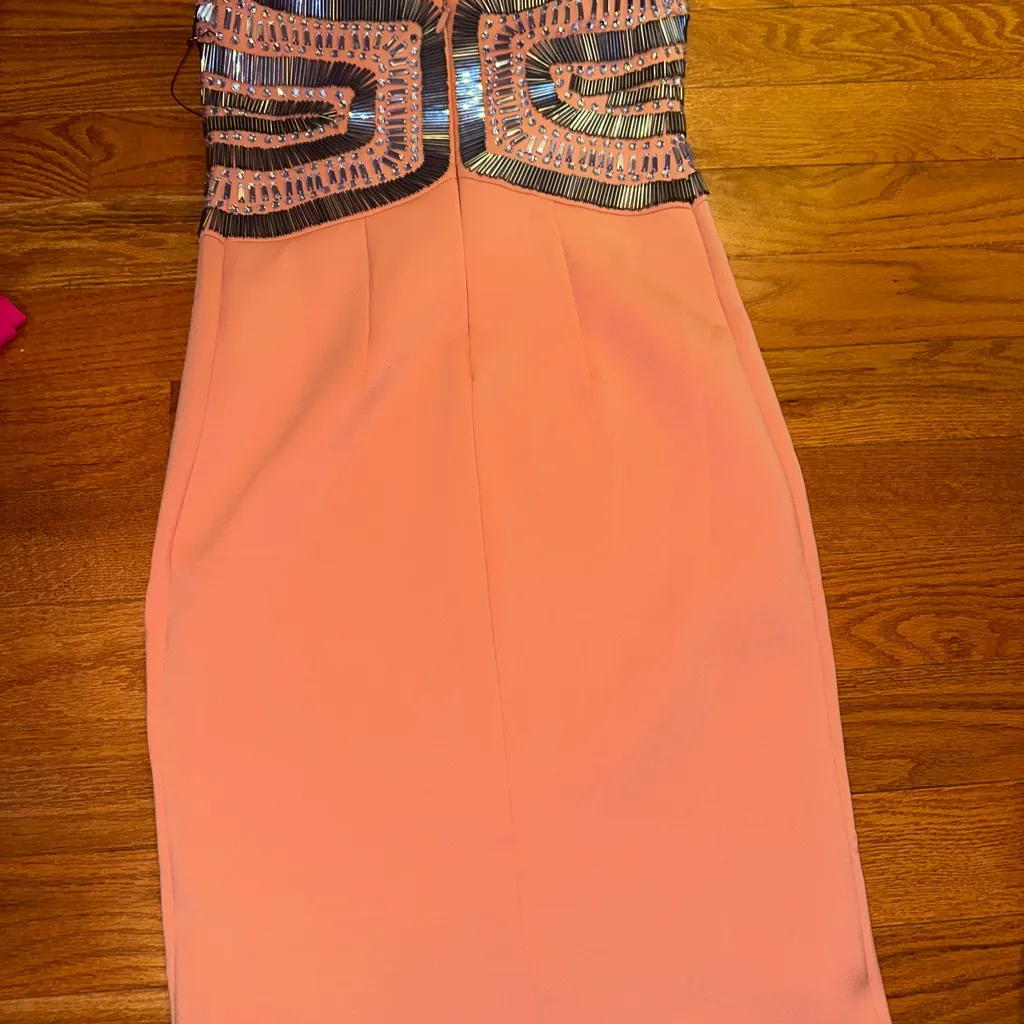 New.!Gold label WOW Couture Dress with Coral and metalic  Accents - Image 10