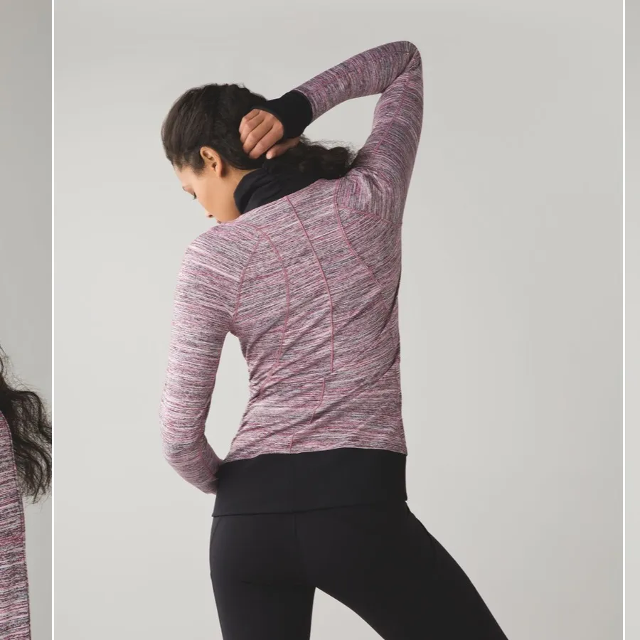 Lululemon Runderful 1/2 Zip Pullover Space Dye Camo Berry Rumble Pink Black 6 - Image 2