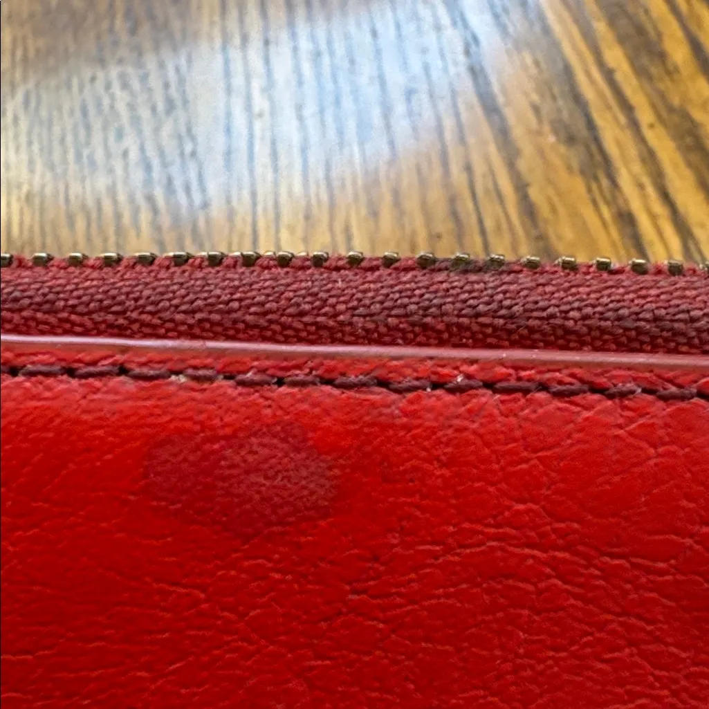 Fossil Bright Red Leather Clutch - Image 8