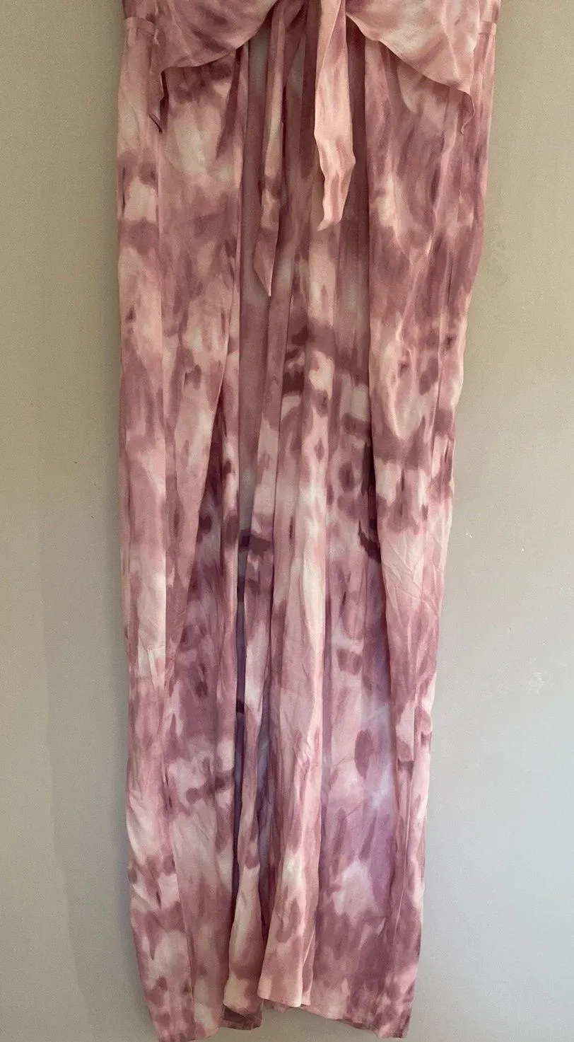 Jumpsuit Tie-Front Sleeveless Pink XL - Image 5