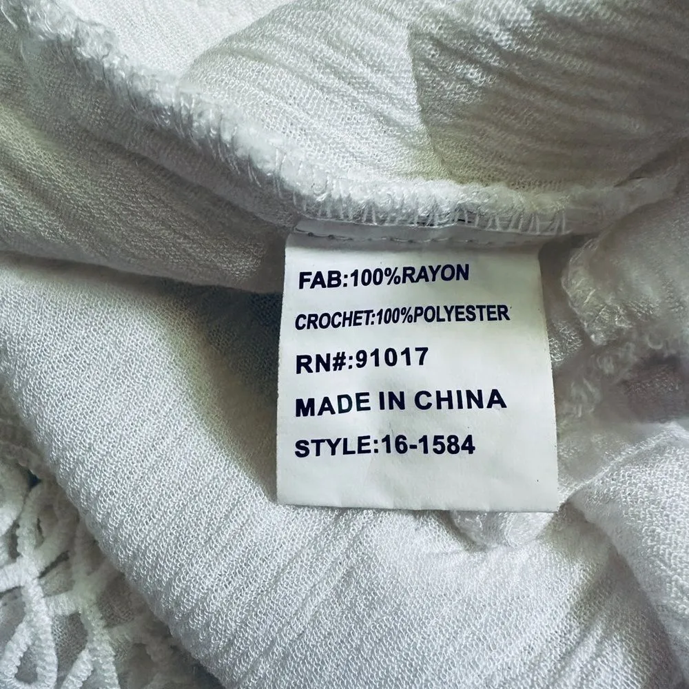 Solitaire Swim White Bohemian Cold Shoulder Swim Cover Up/Tunic - Image 8