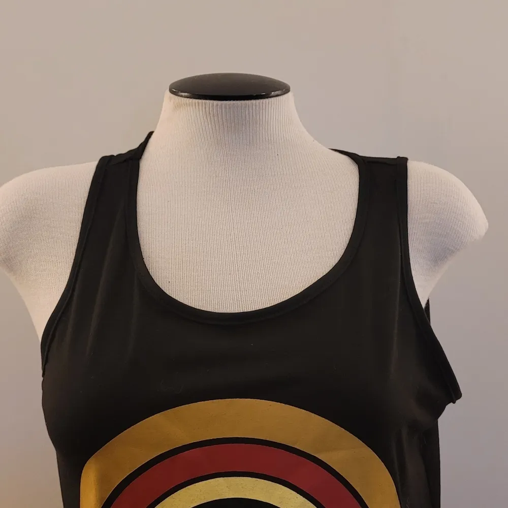 NWT! Pat Pat Black Good Vibes Tassle Hem Graphic Tank Dress M Size M - Image 5