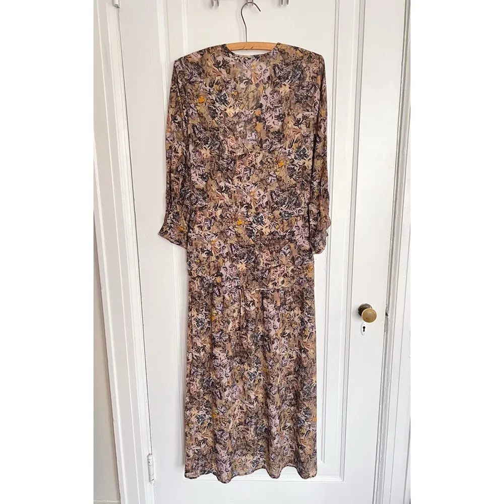 IRO • Mauri Wrap-Effect Printed Crepe de Chine Midi Dress maxi floral viscose - Image 9