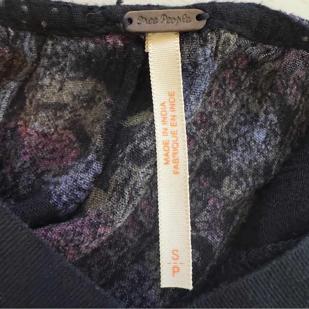 Free People Paradise Song Dress Black Floral Sleeveless mini pockets bohemian S - Image 9