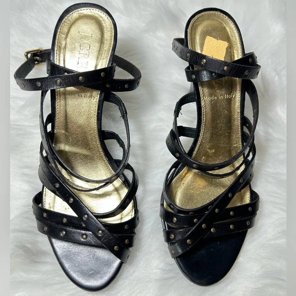 J.Crew Vintage Ankle Strap Studded Leather Heel Size 5 1/2 - Image 6