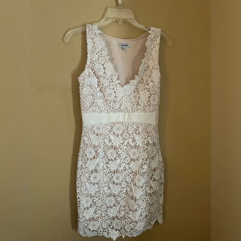 Minuet white floral dress M - Image 4