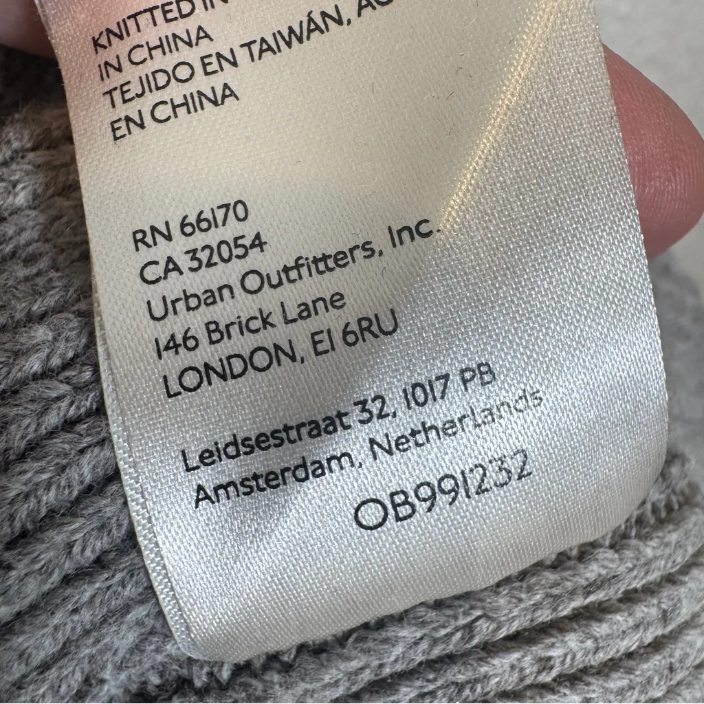 Free People Grey Chunky Knit Oversized Sweater Womens S Fall Pullover Boho - Image 5