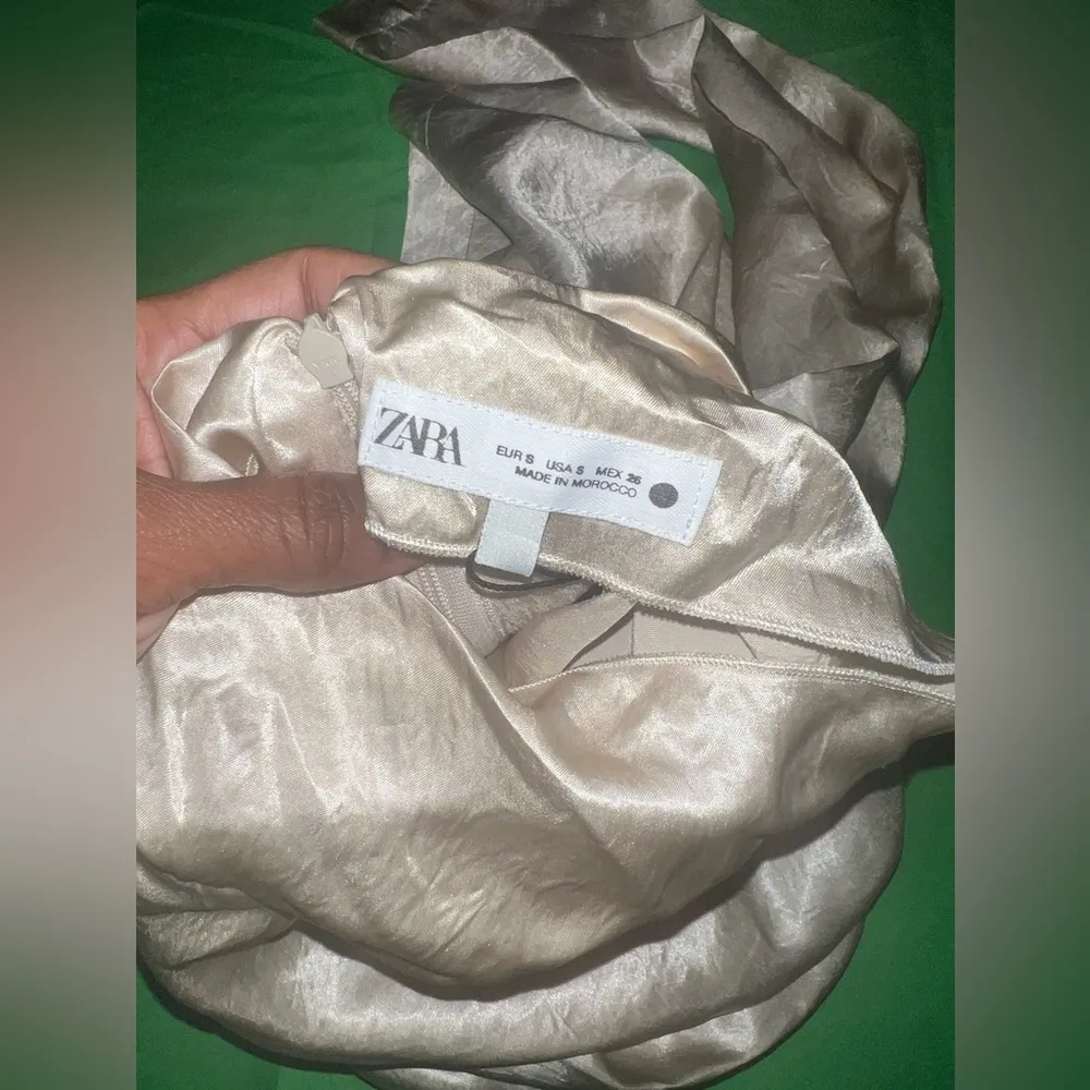 NWT ZARA Elegant Cream Wrinkle Effect Cargo Pants Set size Small - Image 4