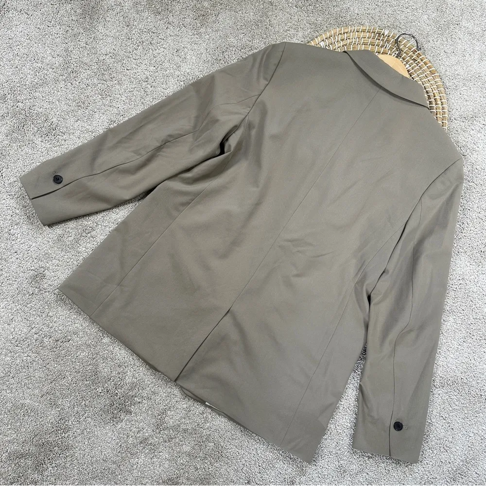 H&M Women’s Single Breastfed Blazer Jacket Longsleeve Casual Minimalist Khaki M - Image 6