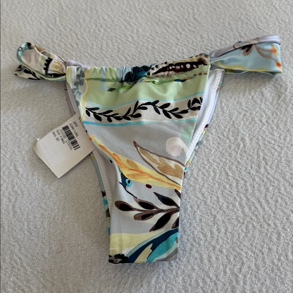 MONTCE St. Barths Floral Sandra Bikini Bottom, Size Small, BRAND NEW, $92 Blue - Image 7