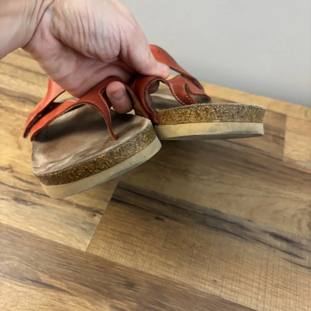 Taos Lola Adjustable Instep Footbed Leather Sandals Women’s Red Size 10 - Image 2