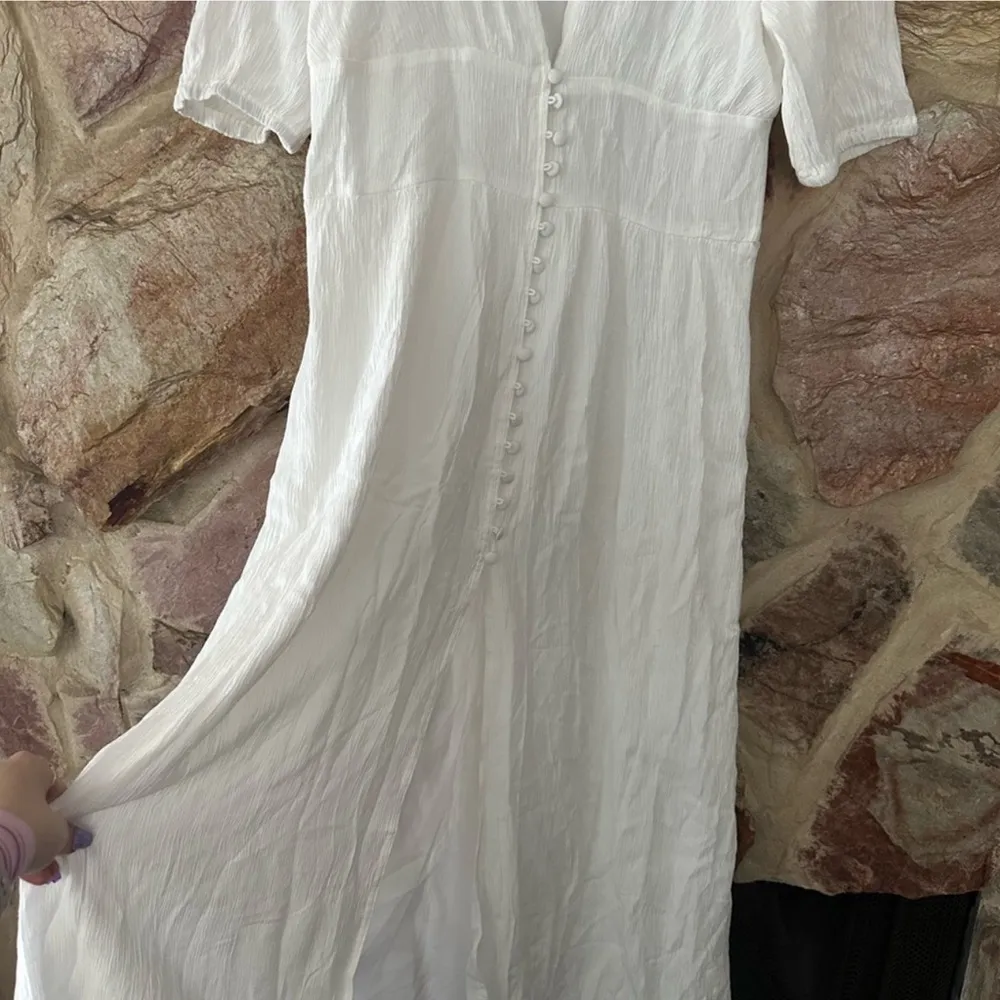 Commense Frenchy Button Split Long Dress size small White - Image 4