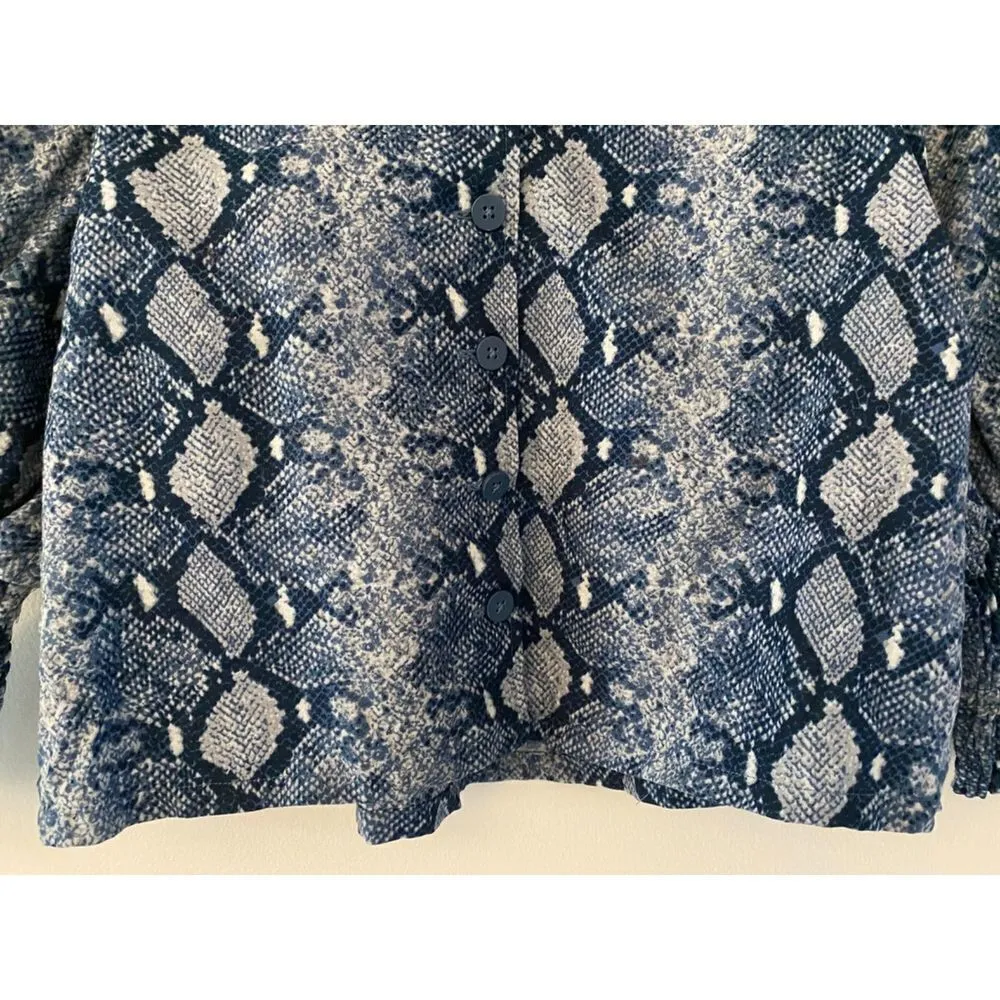 Stella & Dot It's All Gonna Happen Blue Button Up Back Blouse Women's Sz XL​ - Image 5