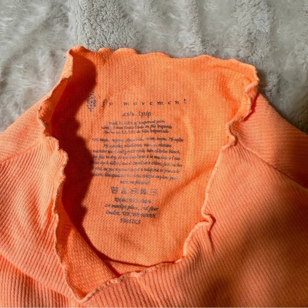 FP Movement Size XS Peach Madeline Funnel Baby Tee T-Shirt Soft Free People Top - Image 8