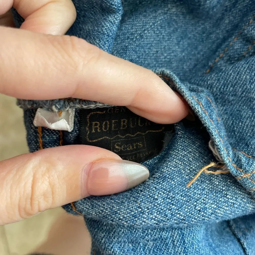 Vintage Denim Sleeveless Denim Zip Up Vest Size Medium Front‎ Pockets Waist Coat - Image 5