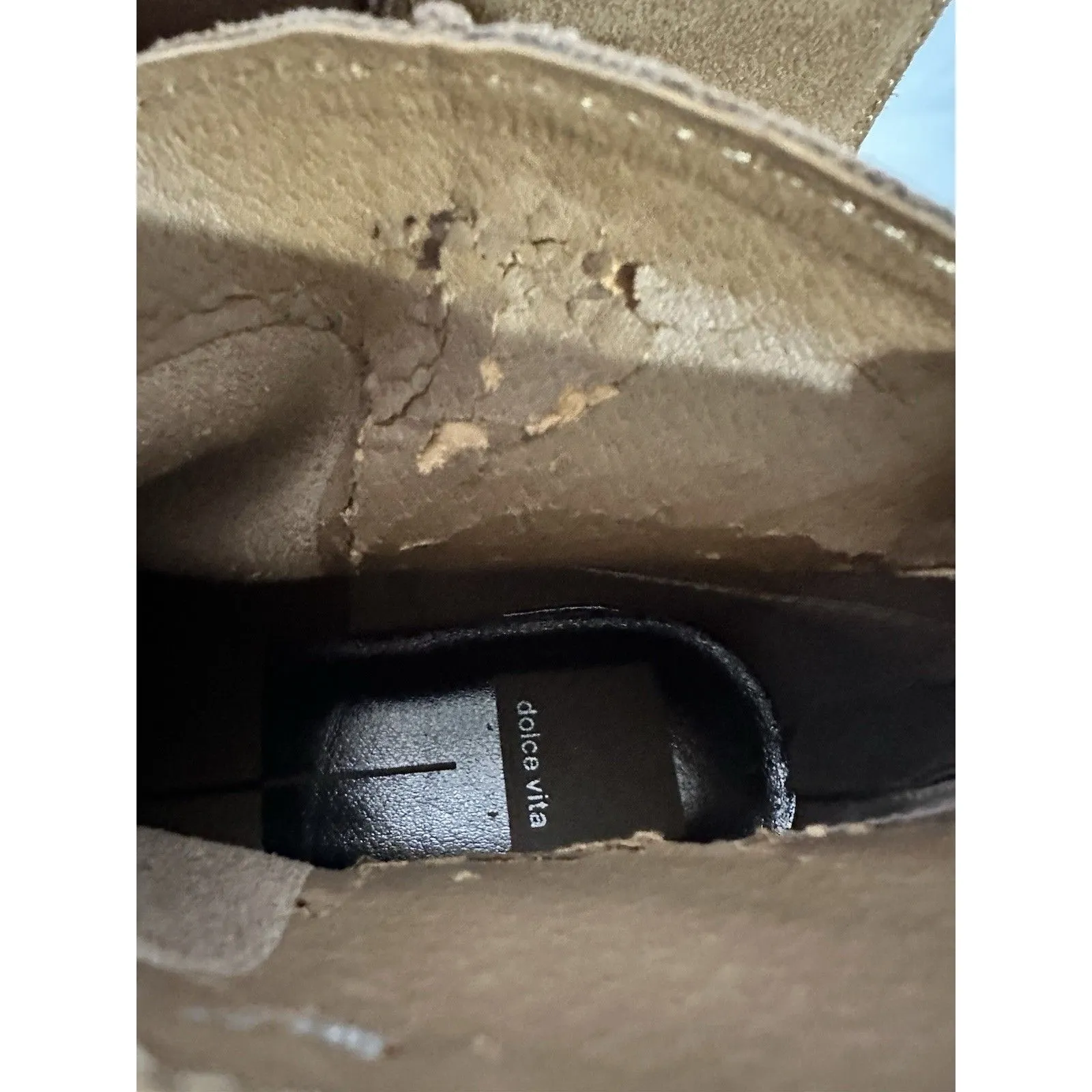 Dolce Vita Tucker Dark Saddle Suede Leather Ankle Booties Boots Size 9.5 READ⬇️ Brown - Image 6