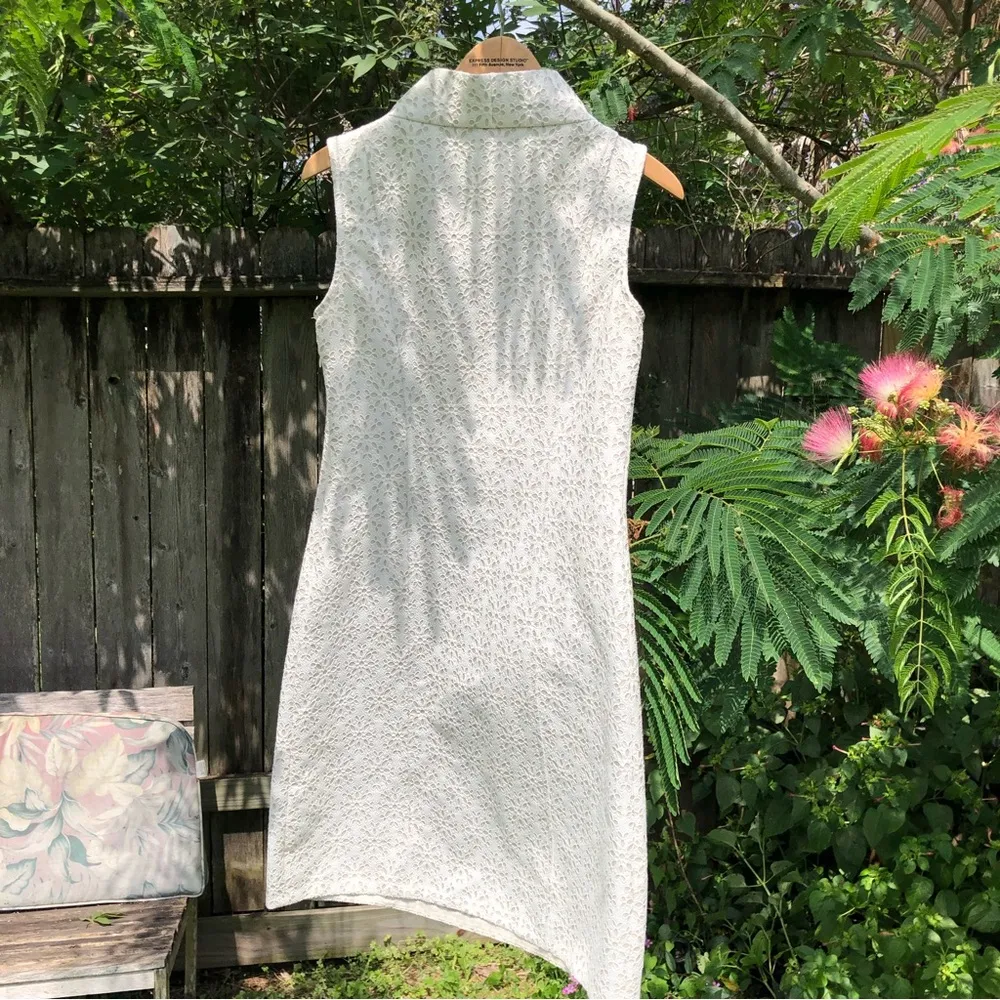 Uncle Frank Ivory Retro Eyelet Dress XS - Image 5