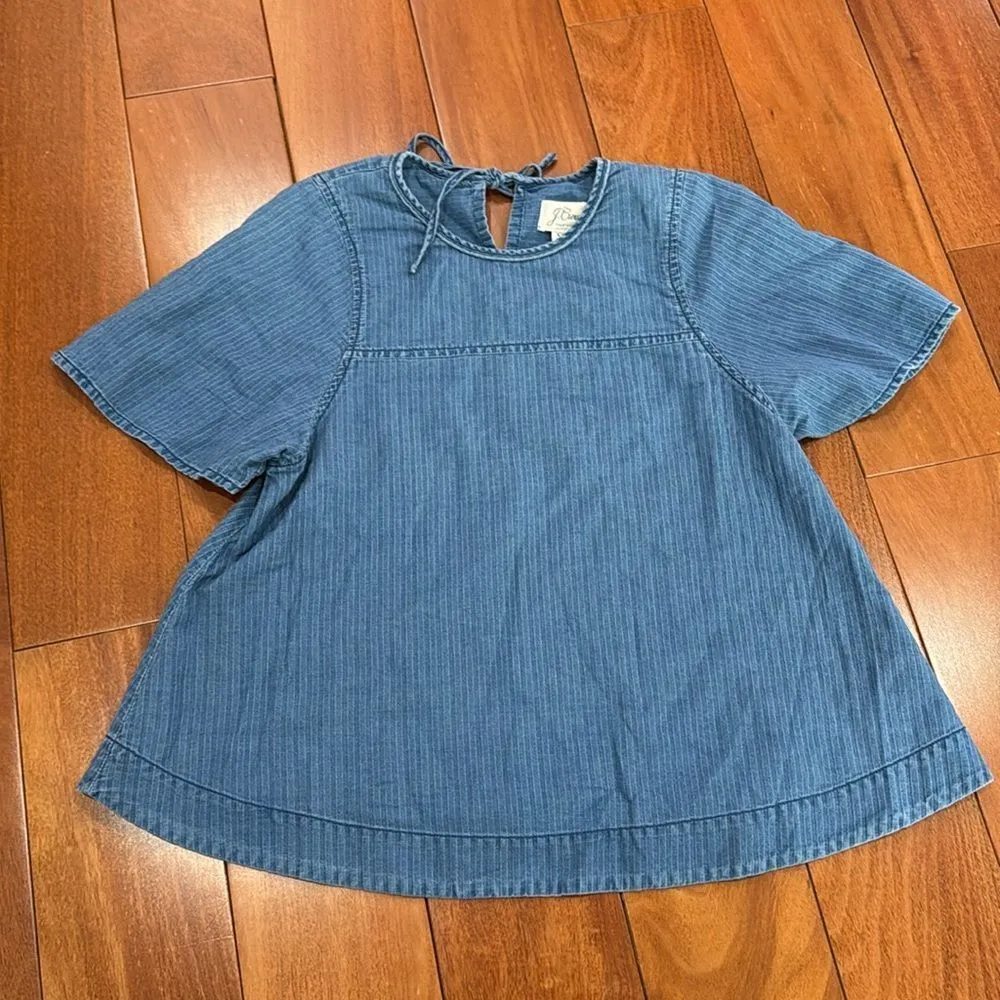 J.Crew denim swing top in Spanish indigo size XXS Blue - Image 3