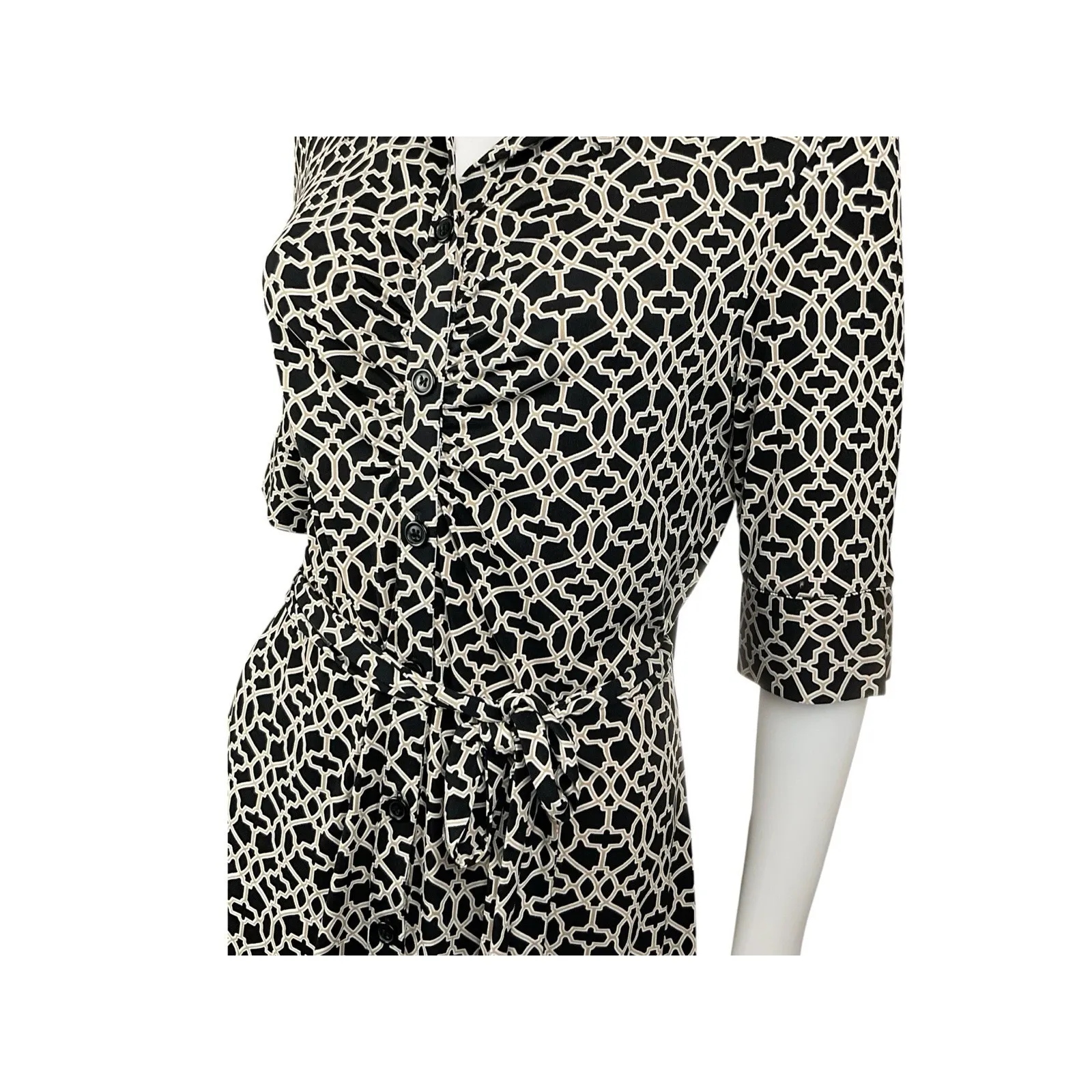 LAUNDRY By Shelli Segal Dress‎ Size 10 B&W Greek Key Print NEW With Tags $155 - Image 2