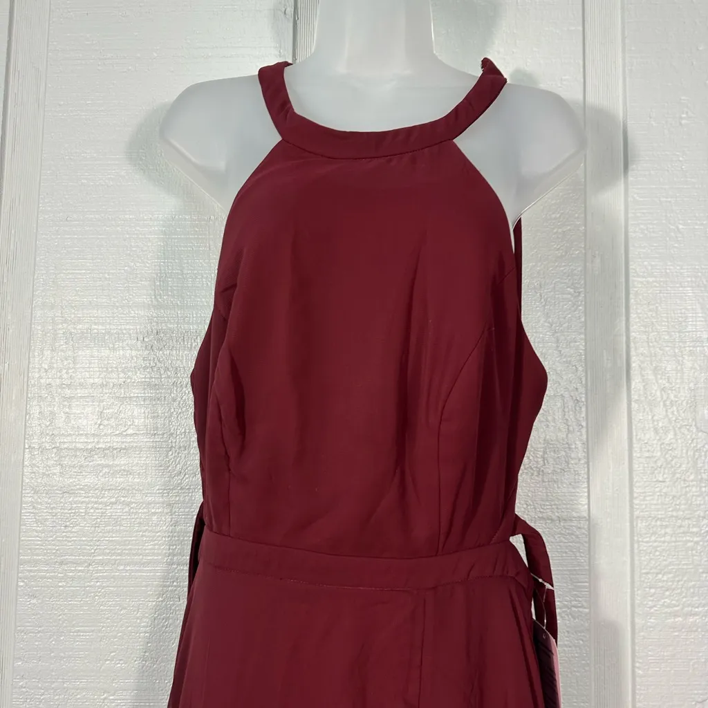 Dessy Collection Womens Halter Gown Cabernet Maxi Dress SZ 12 … - Image 5