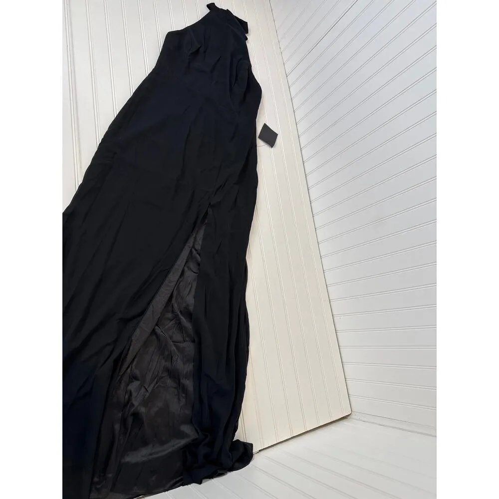 NWOT Lulus Captured Your Heart Black Halter Maxi Dress Formal Wedding Holiday M - Image 4