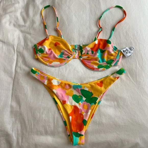 Ellie Eco Nylon Bikini Yellow Floral in US 4 - Image 2