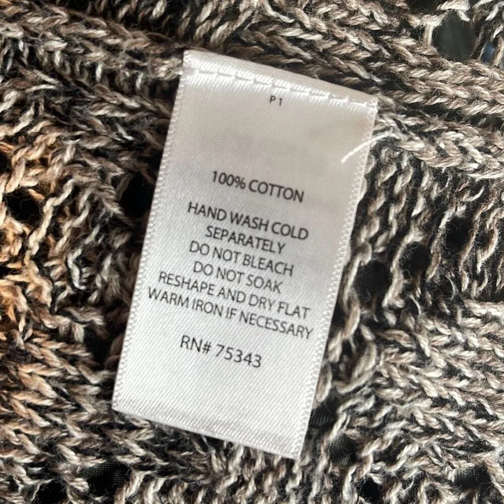 Artisan NY Womens Open Front Knit‎ Marled Long Cardigan Sweater Brown Large NWOT - Image 7